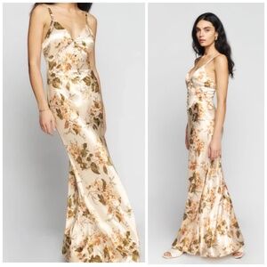 Reformation Esa Silk Maxi Dress - Bella Floral - Button Front - Size 8 with tags